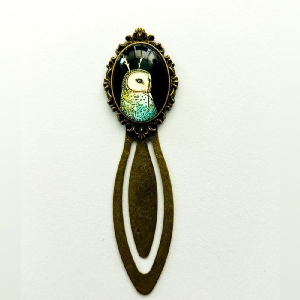 Nordic Owl Antique Style Metal Bookmark, NWT, Handmade